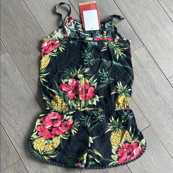 Appaman Kids Girls Black Sleeveless Pineapple Drawstring Novia Romper Size 5 - Picture 4 of 6